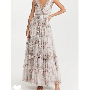 Needle & Thread Floral Swan Cami Gown NWT